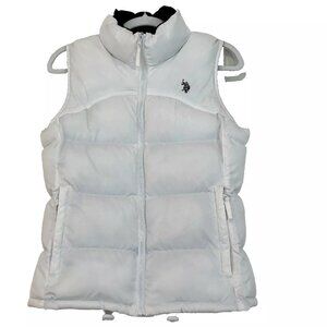 U.S. Polo Association White Pony Puffer Vest size Small White